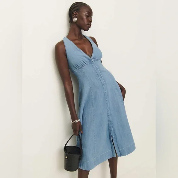Reformation | Dresses | Reformation Sebastien Denim Midi Dress | Poshmark